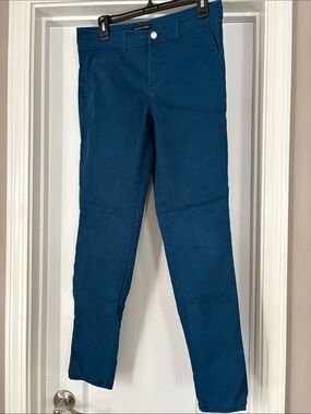 Teal Blue Straight-Leg Chinos, Sz 6